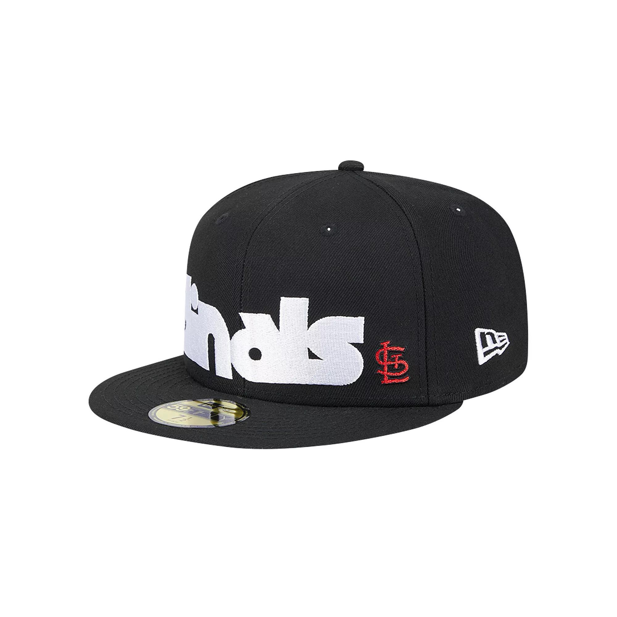 Men's New Era Black St. Louis Cardinals Checkered Undervisor 59FIFTY Fitted Hat, Size: 7 1/8 Product Image