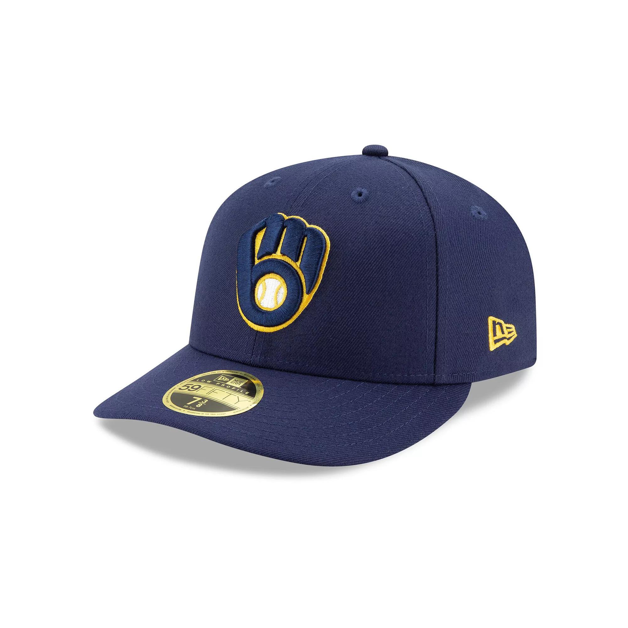 Men's New Era Navy Milwaukee Brewers Authentic Collection On-Field Low Profile 59FIFTY Fitted Hat, Size: 6 7/8, Blue Product Image