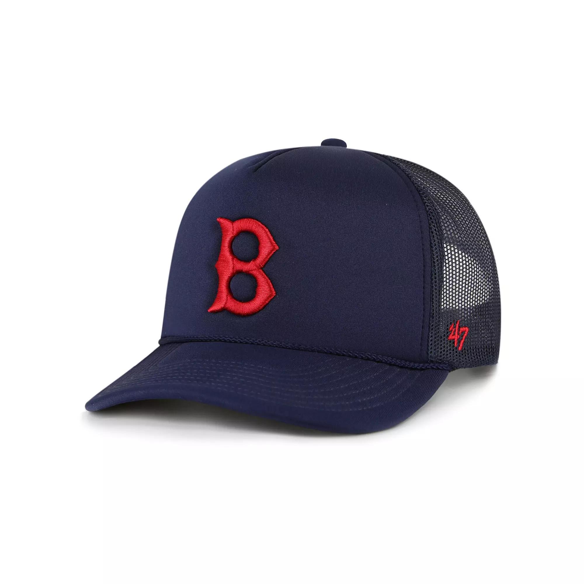 Mens 47 Boston Red Sox Foam Logo Trucker Snapback Hat, Blue Product Image