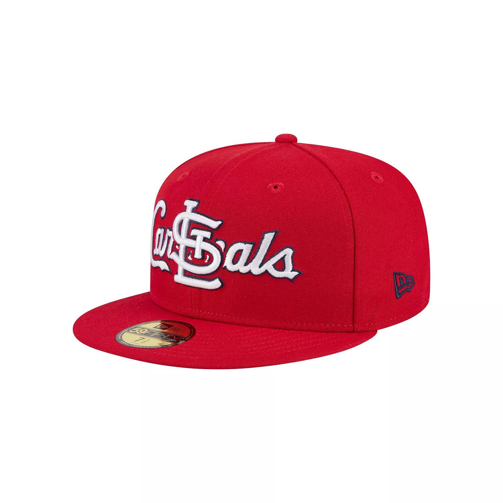 Men's New Era Red St. Louis Cardinals Overlap 59FIFTY Fitted Hat, Size: 7 3/4 Product Image