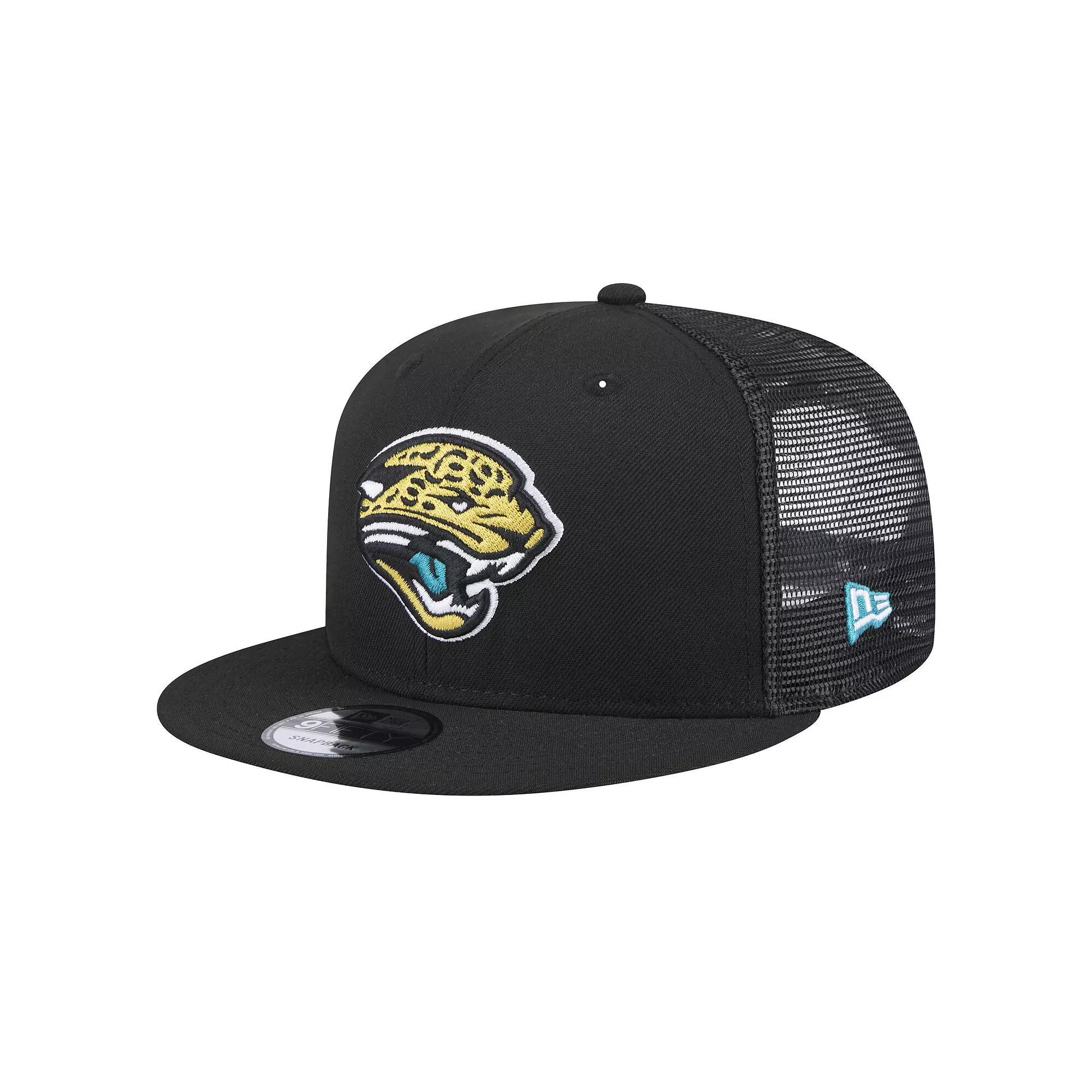 Mens New Era Jacksonville Jaguars Throwback Logo Shade Trucker 9FIFTY Snapback Hat Product Image