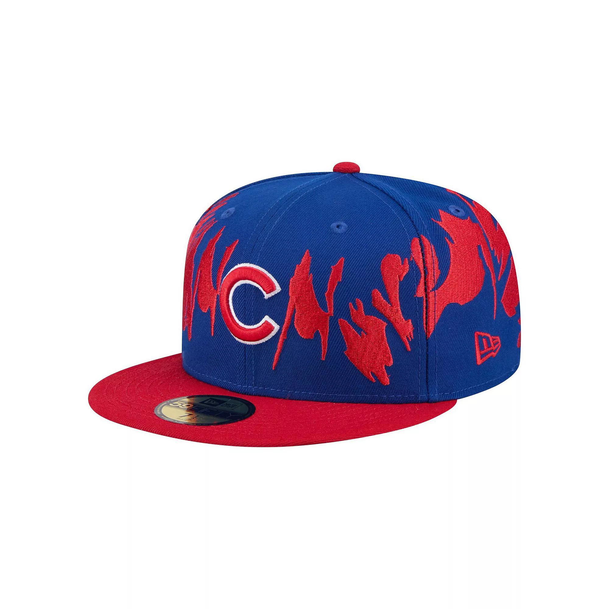 Men's New Era Royal/Red Chicago Cubs Retro Pattern 59FIFTY Fitted Hat, Size: 7 1/2, Blue Product Image
