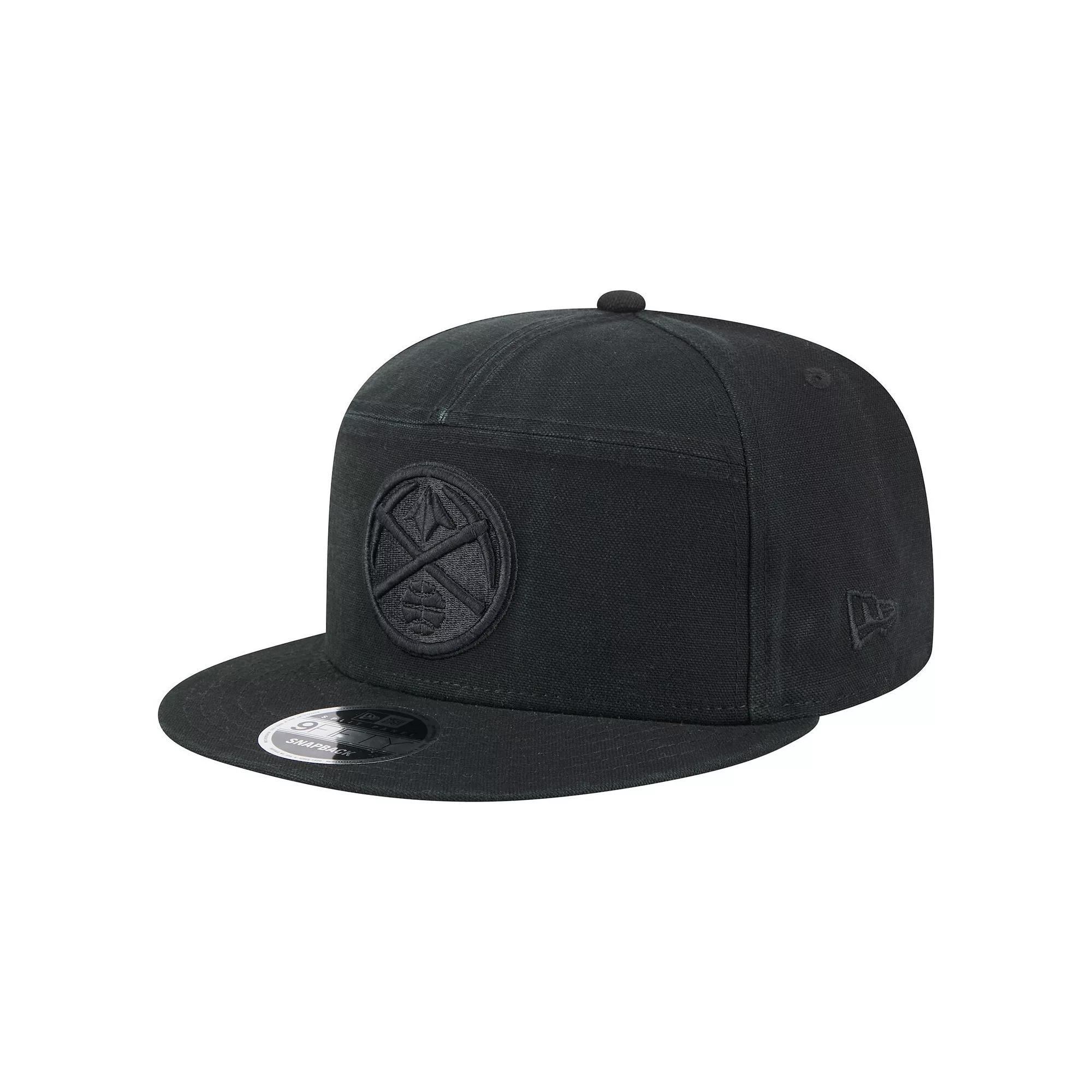 Men's New Era Black Golden State Warriors Adventure Canvas Split Panel 9FIFTY Snapback Hat Product Image