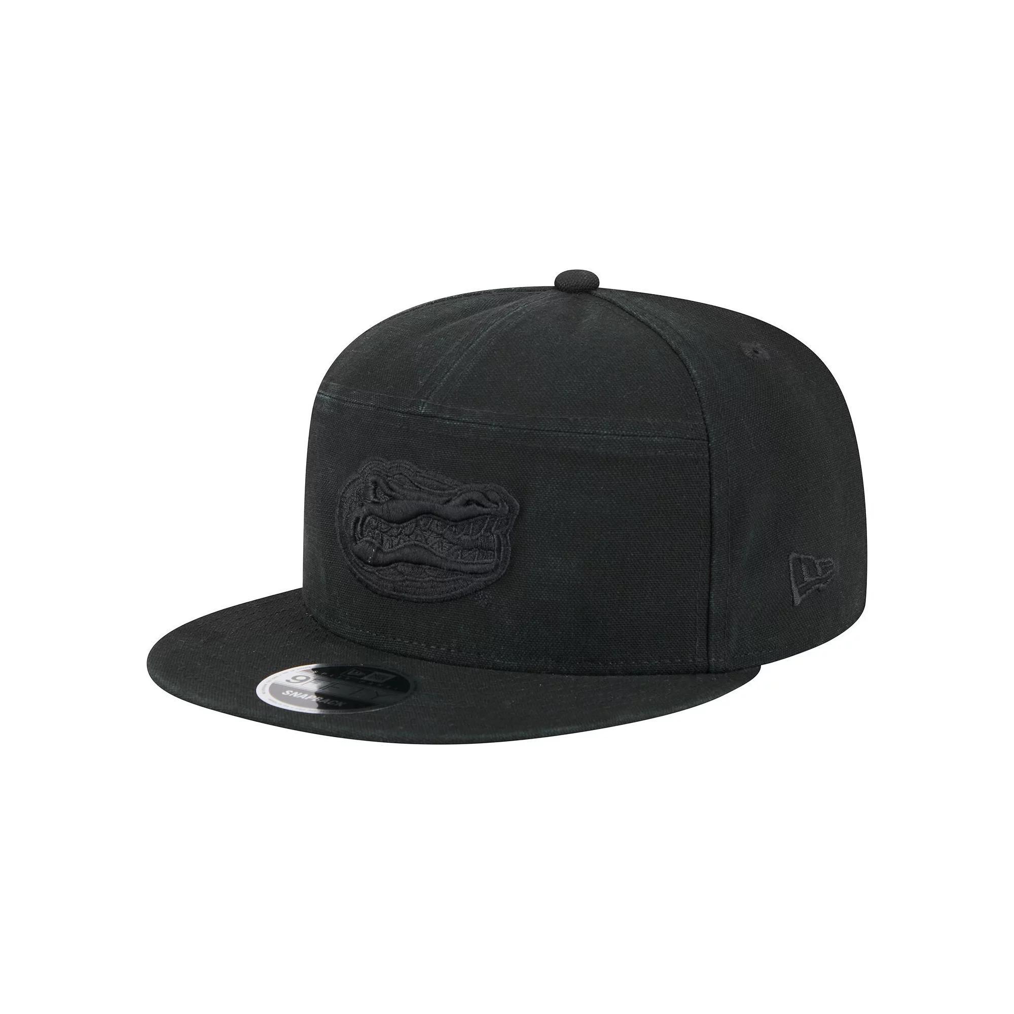 Men's New Era Black Golden State Warriors Adventure Canvas Split Panel 9FIFTY Snapback Hat Product Image