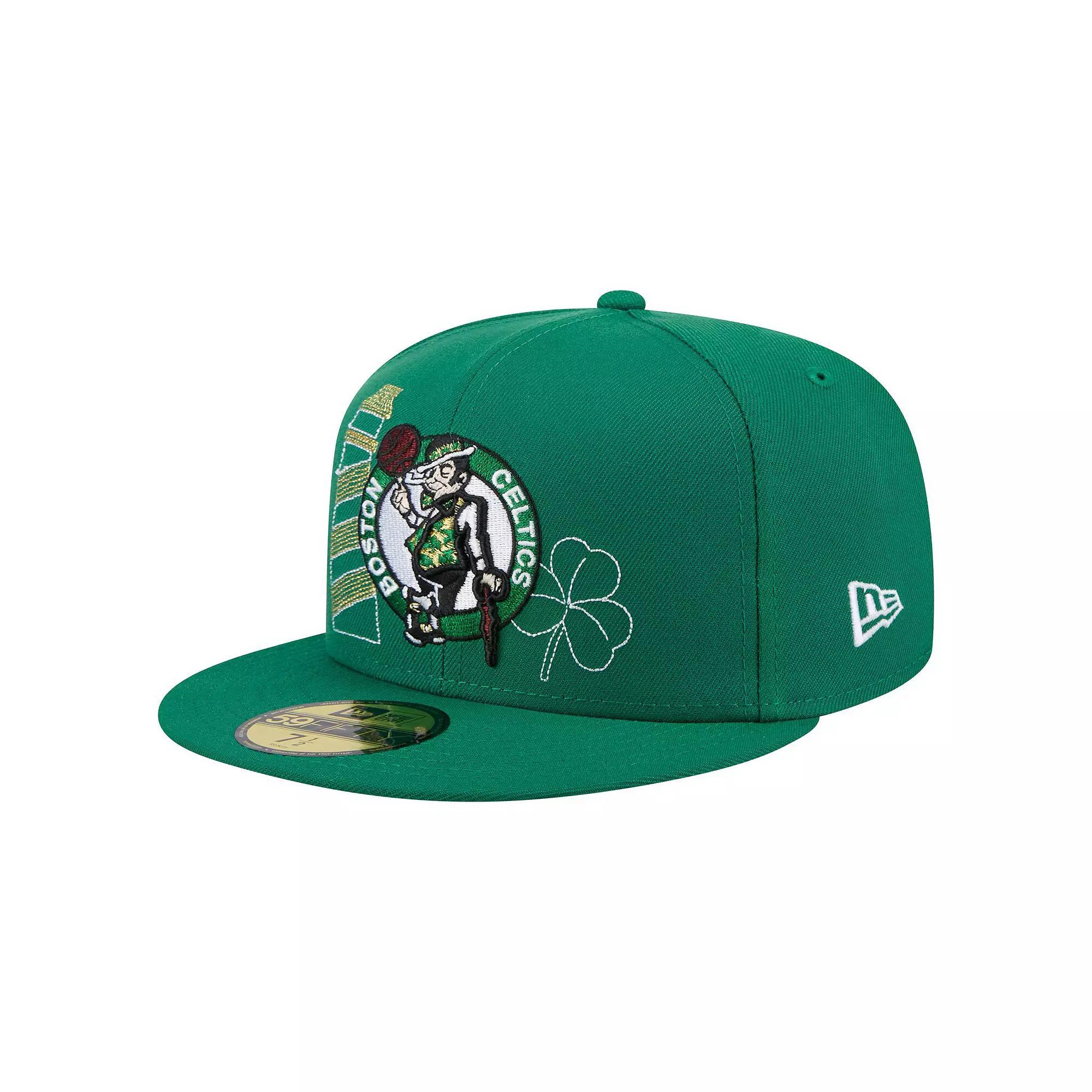 Men's New Era Kelly Green Boston Celtics State Stitch 59FIFTY Fitted Hat, Size: 8 Product Image