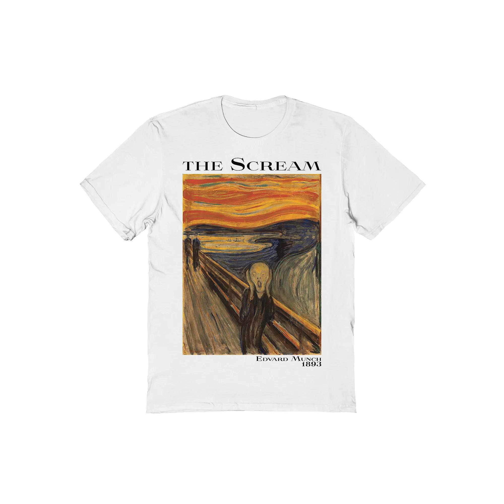 Men's Edward Munch The Scream Tee, Size: Large, White Product Image