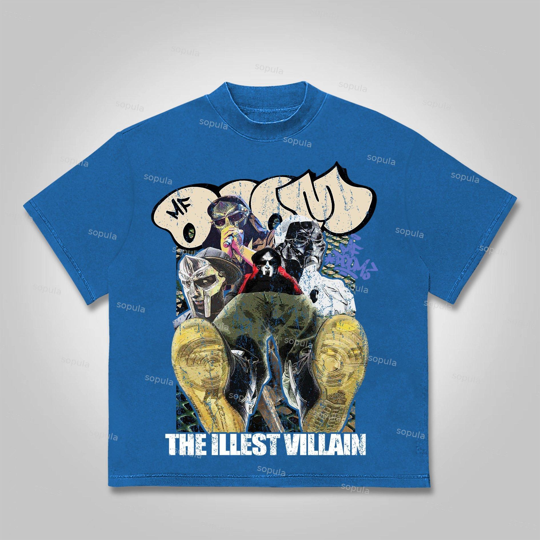 Sopula Vintage The Illest Villain Mf Doom Graphic Print Cotton T-Shirt Product Image