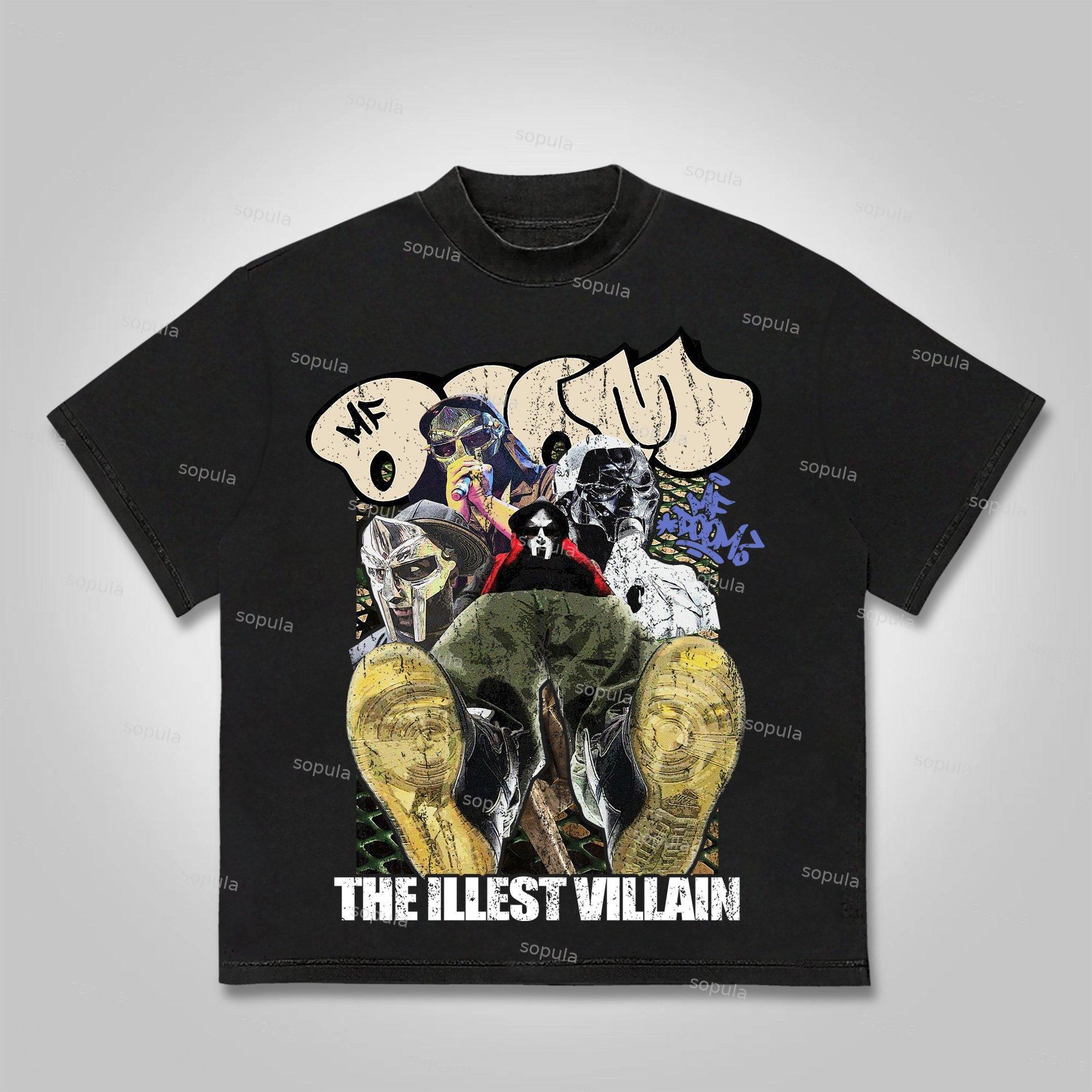 Sopula Vintage The Illest Villain Mf Doom Graphic Print Cotton T-Shirt Product Image