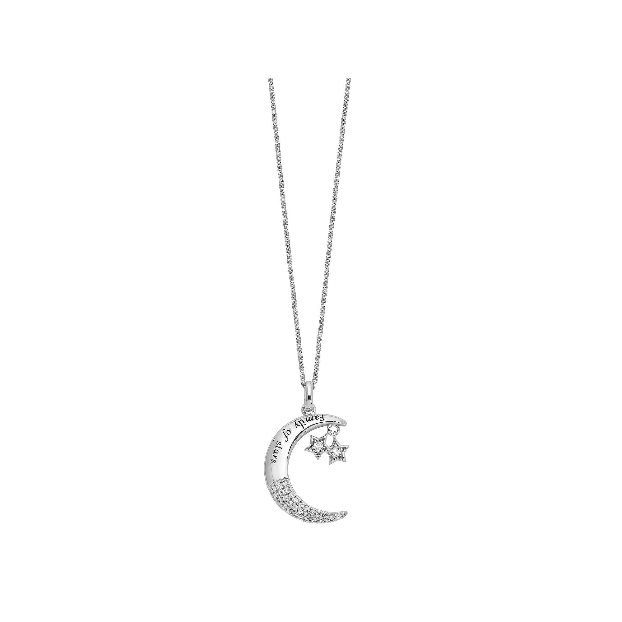 Sentimental Expressions Sterling Silver Cubic Zirconia Antiqued Family Of Stars Necklace, Women's, Size: 18" Product Image