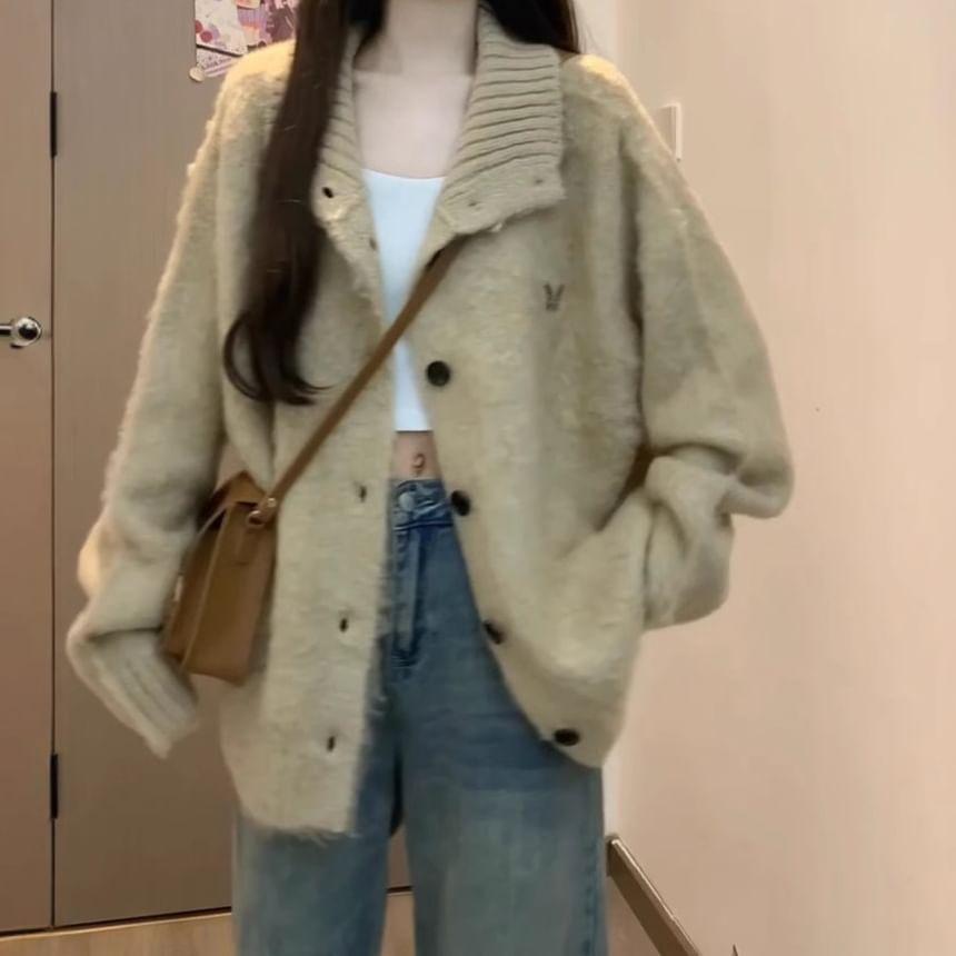 Collar Butterfly Accent Cardigan Product Image