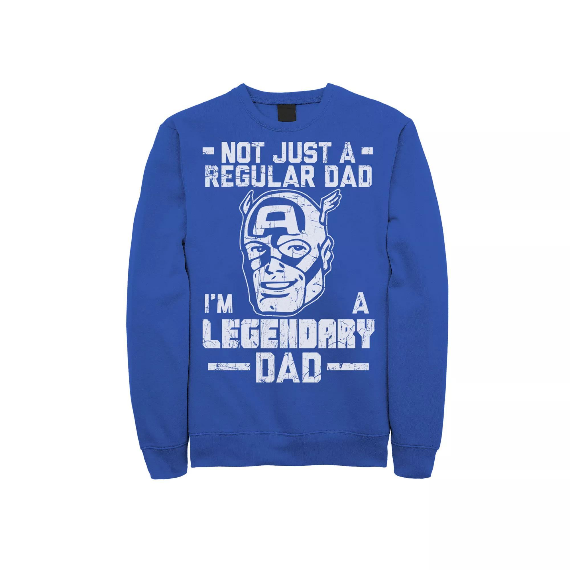 Men's Marvel Captain America Father's Day Regular Sweatshirt, Size: XXL, Royal Product Image