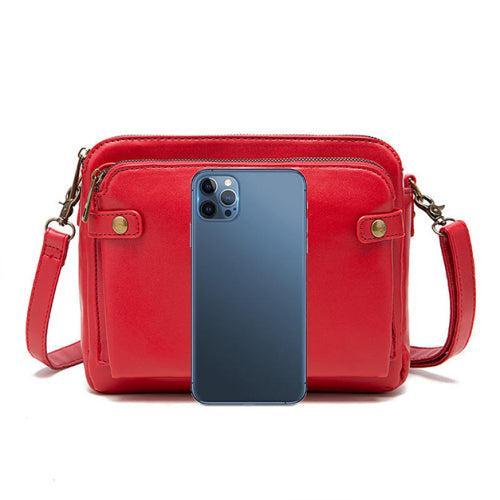 Crossbody Leather Shoulder Bag and Clutch with Stainless Steel Card Wallet Product Image