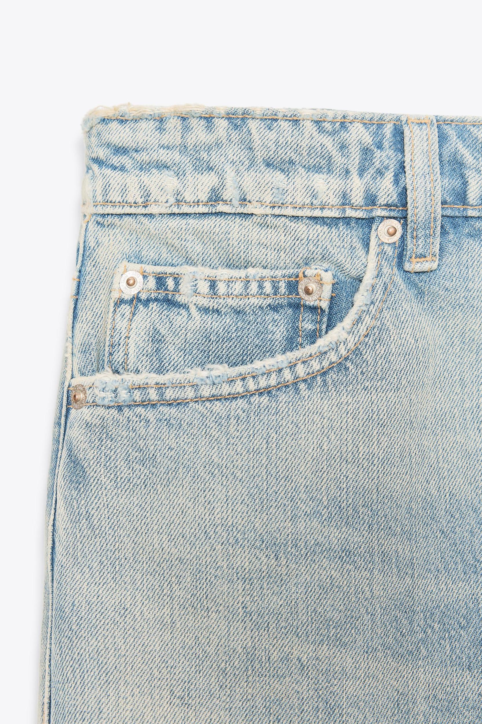 RIPPED TRF BAGGY DENIM JORTS Product Image