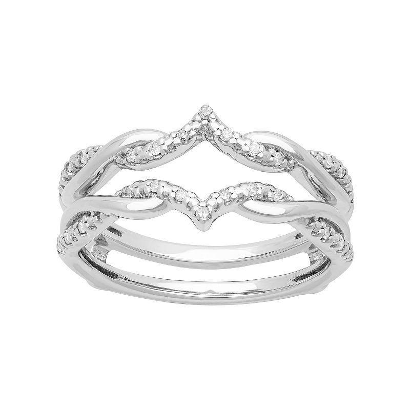 Love Always 10k White Gold 1/10 Carat T.W. Diamond Enhancer Ring, Women's, Size: 6, 10k Whgold Product Image
