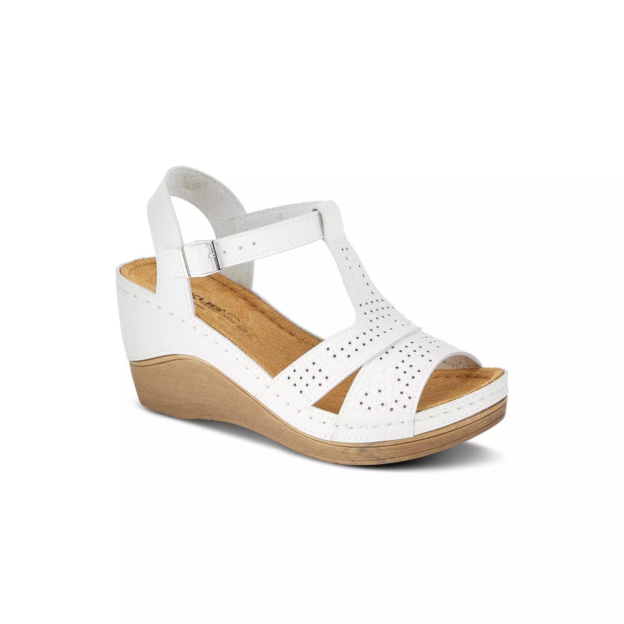 Flexus by Spring Step Natala Women's Wedge Sandals, Size: 39, White Product Image