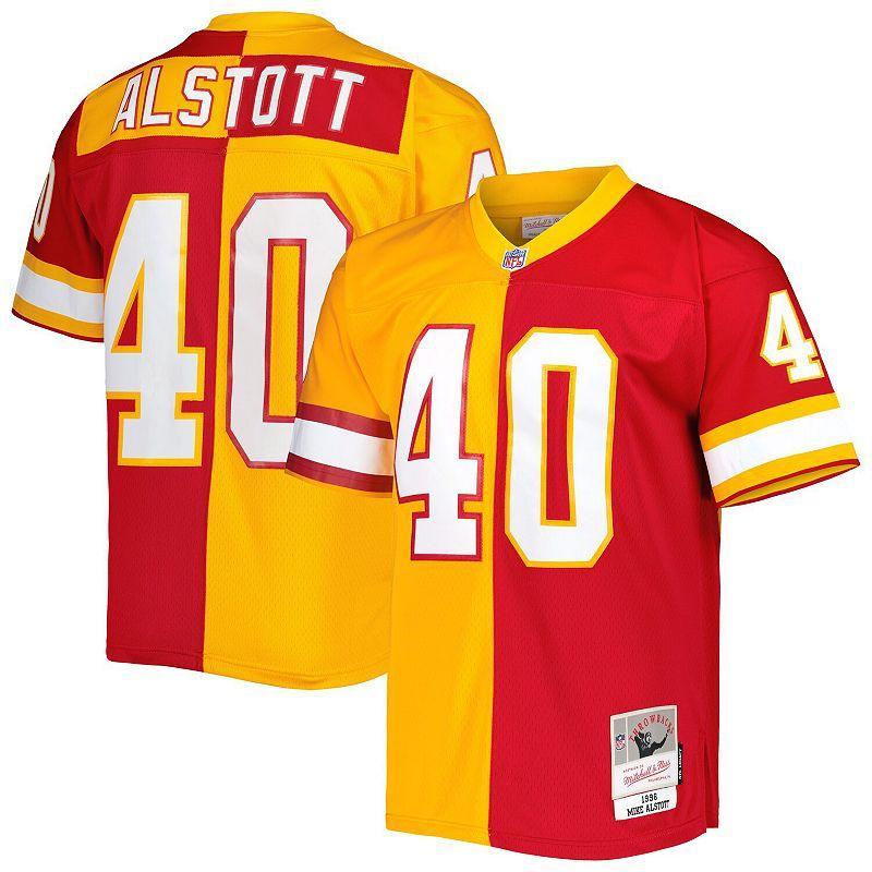 Men's Mitchell & Ness Mike Alstott Orange/Red Tampa Bay Buccaneers 1996 Split Legacy Replica Jersey, Size: Small Product Image