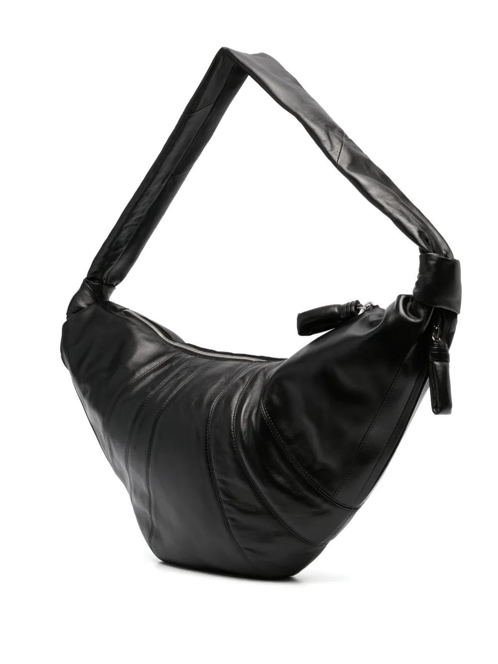LEMAIRE Large Croissant Leather Shoulder Bag In Black Product Image