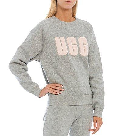 UGG Madeline Fuzzy Logo Long Sleeve Coordinating Lounge Sweatshirt Product Image