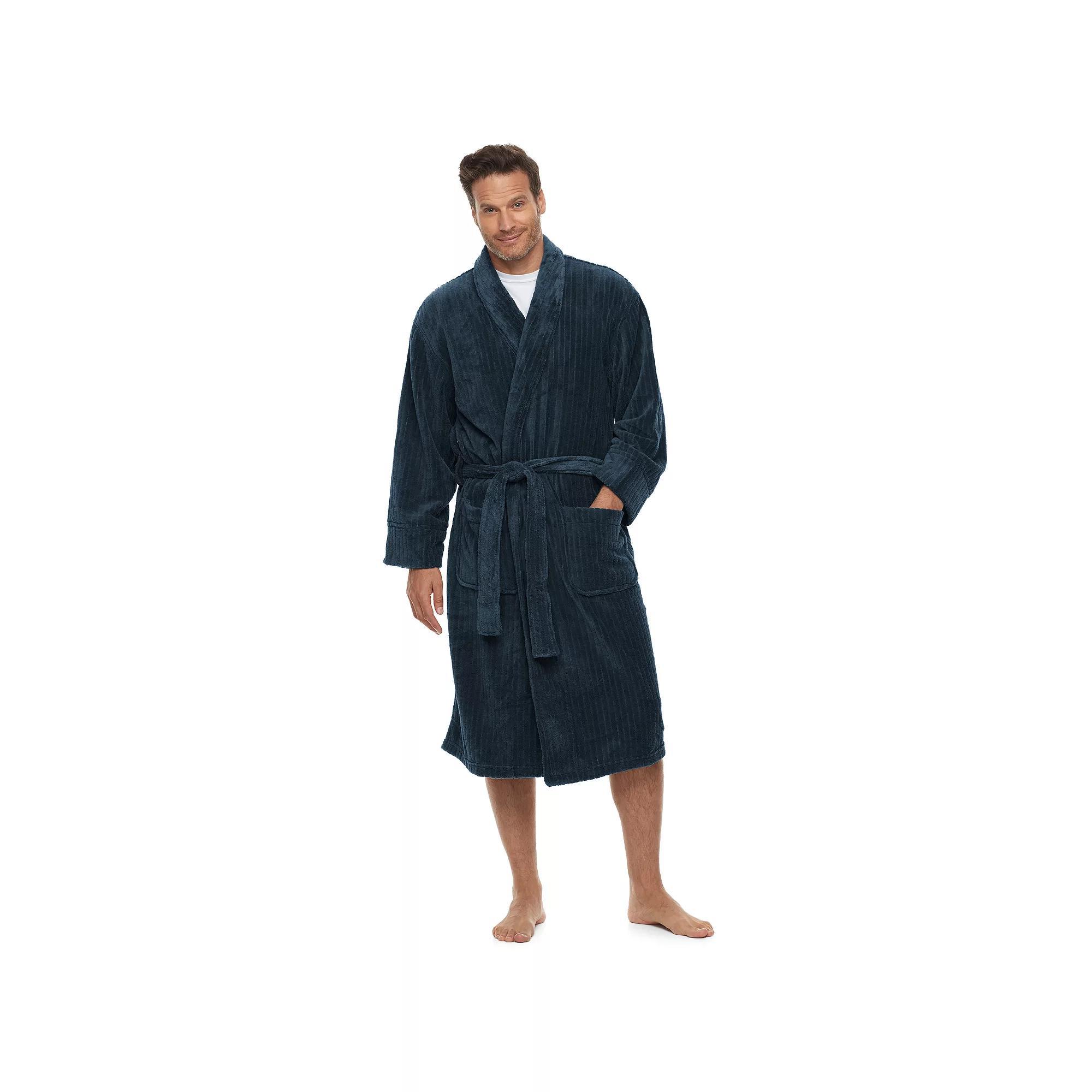 Men's Hanes Ultimate® Plush Soft Touch Robe, Blue Product Image