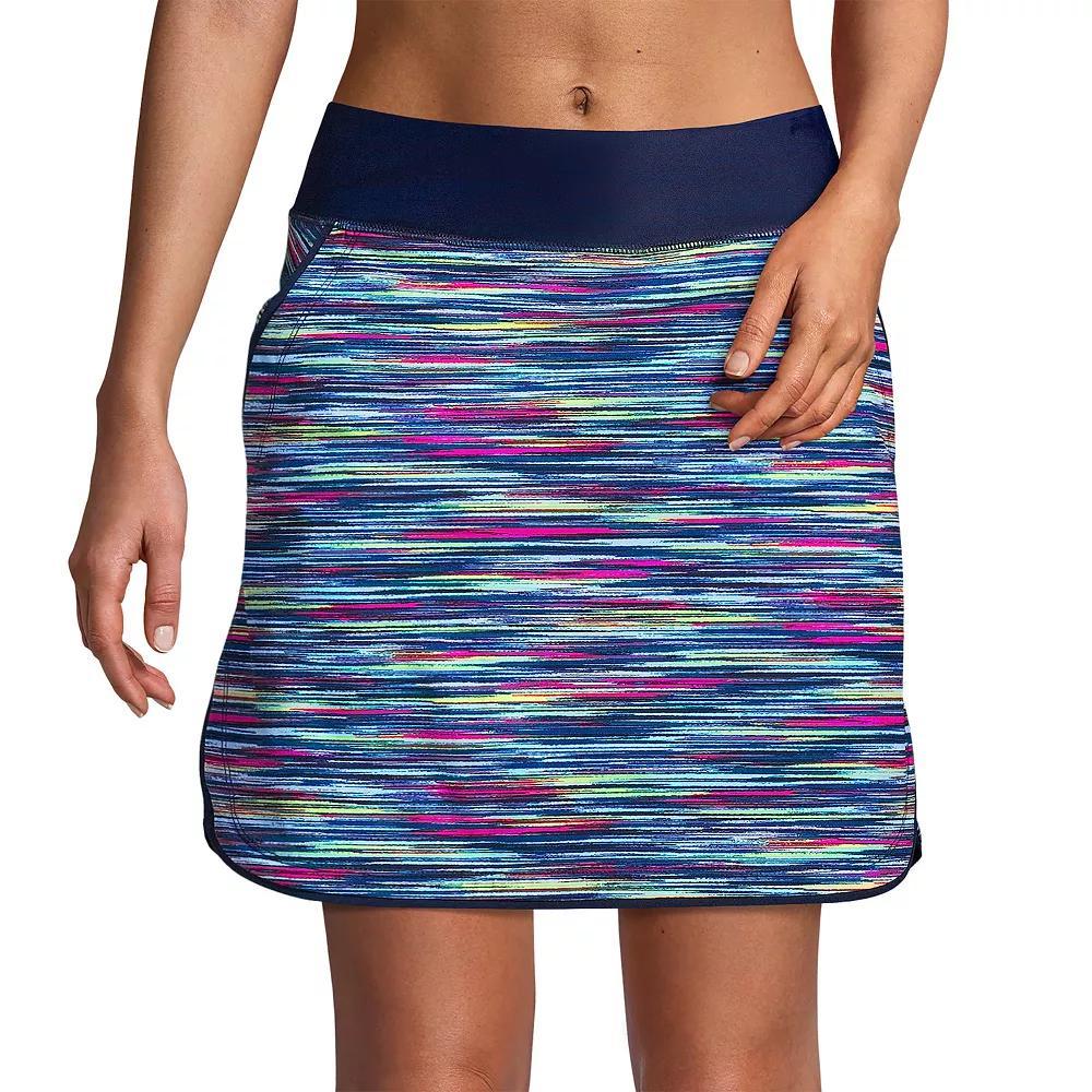 Women's Lands' End Quick Dry Active Swim Skort, Size: 4, Deep Blue Space Dyed Product Image