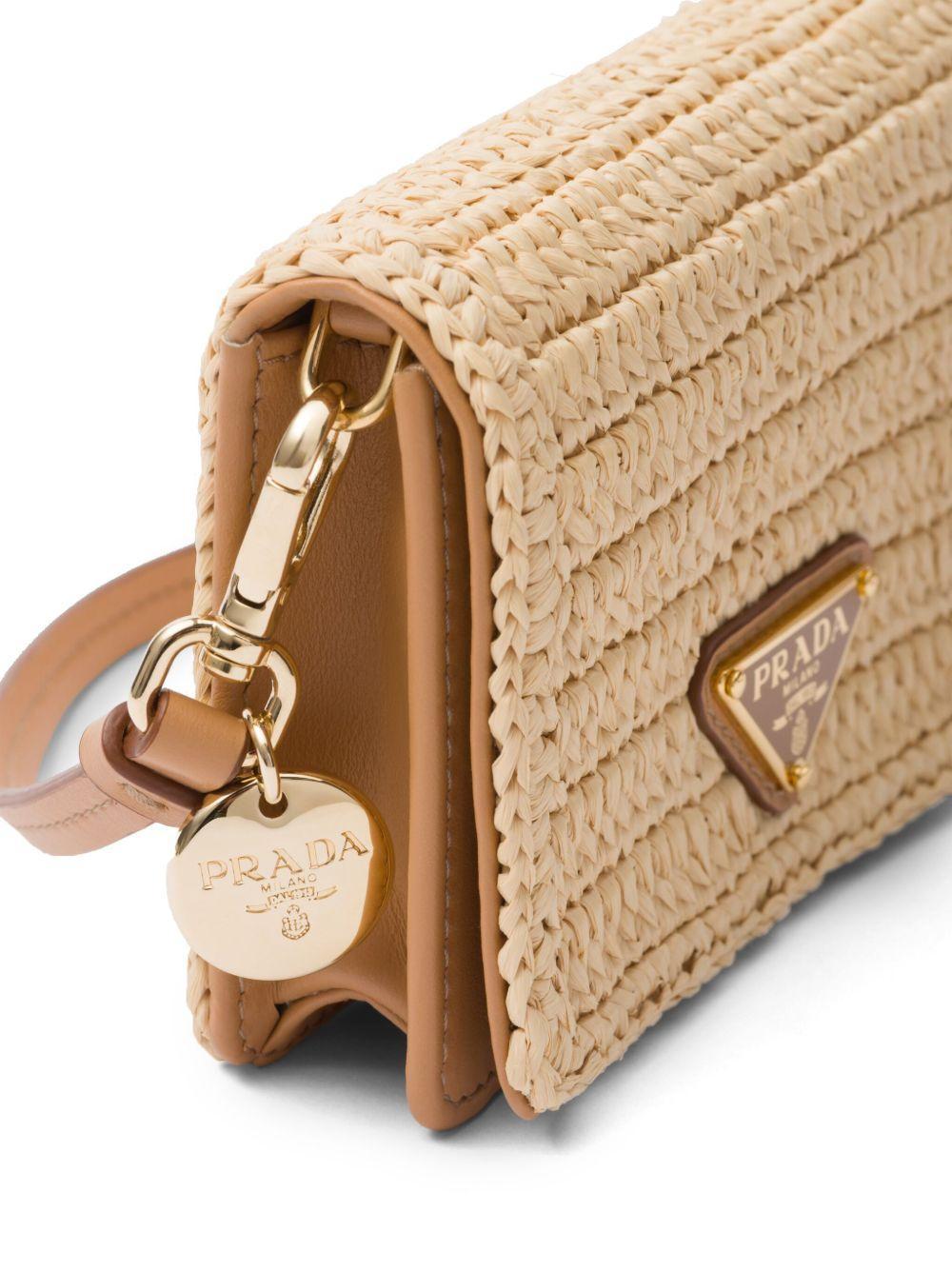 triangle-logo raffia cardholder Product Image