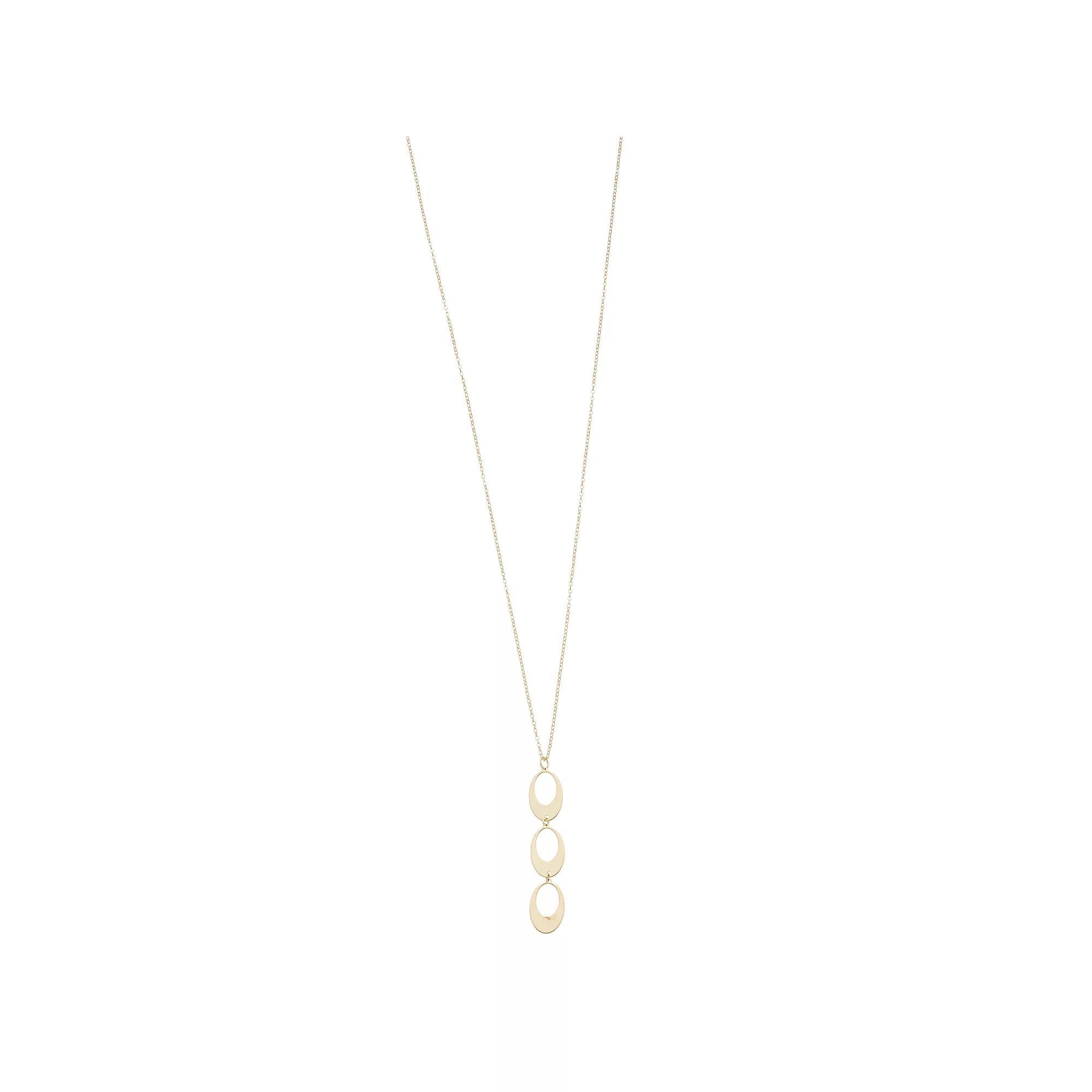 Au Naturale 10k Gold Three Oval Drop Necklace, Women's, Size: 17", Yellow Product Image
