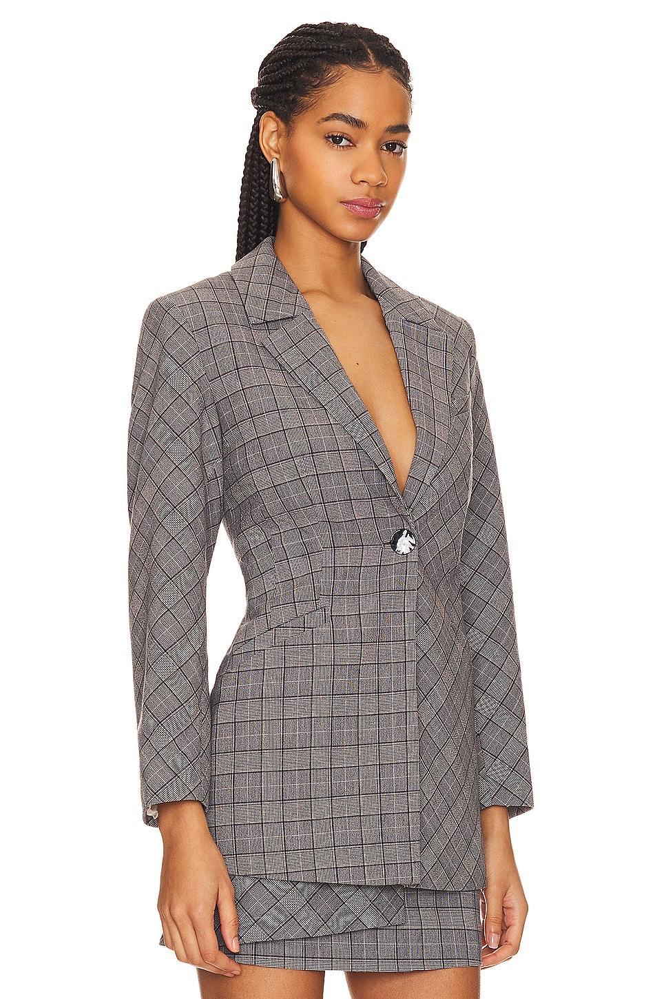 Check Mix Fitted Blazer Ganni Product Image