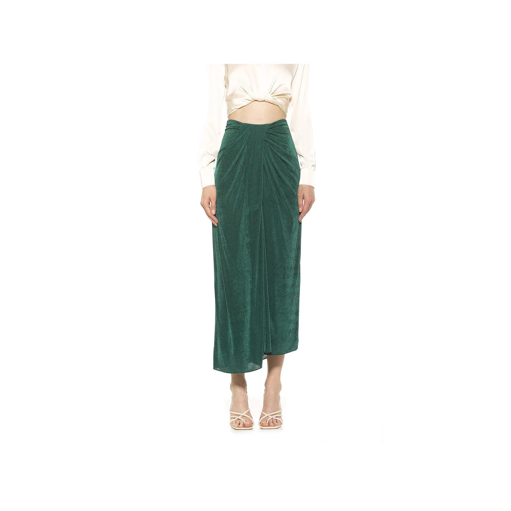 Women's ALEXIA ADMOR Jeanette Front Draped Slinky Midi Skirt, Size: XL, Blush Product Image