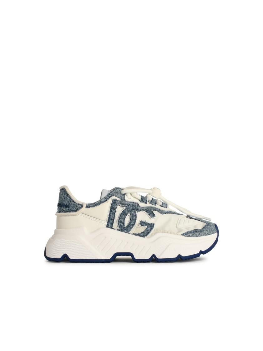 DOLCE & GABBANA 'daymaster' White Nylon Blend Sneakers Product Image
