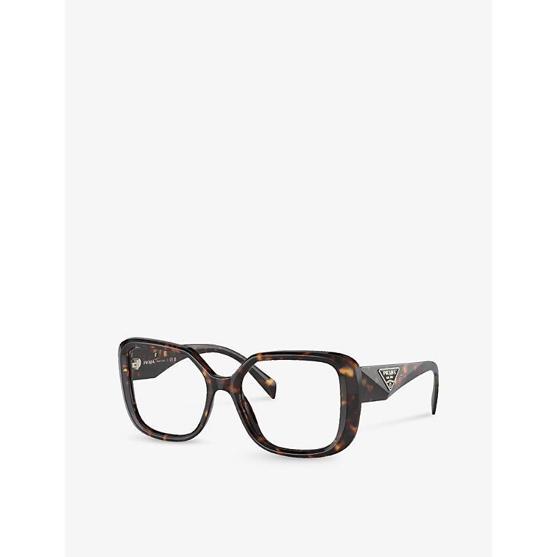 PRADA Tortoiseshell Square Glasses In Brown Product Image