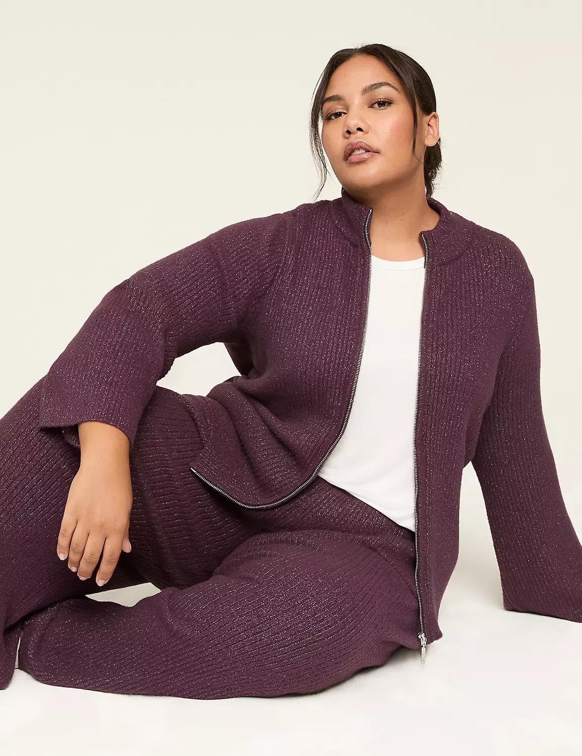 LIVI Shimmer Sweater Full-Zip Jacket Product Image