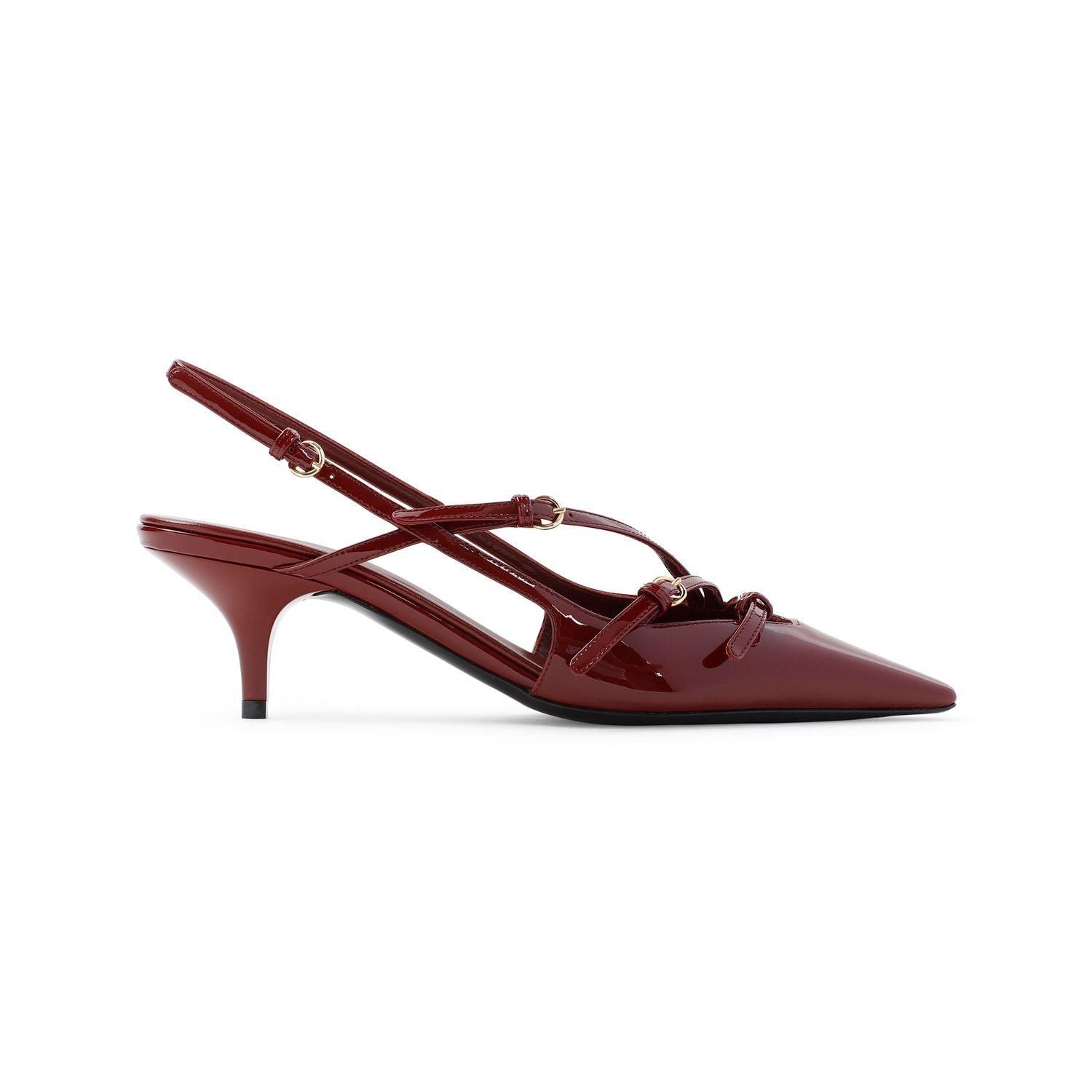 MIU MIU Slingback Deep Purple In Patent Leather With Buckles Women In Burgundy Product Image