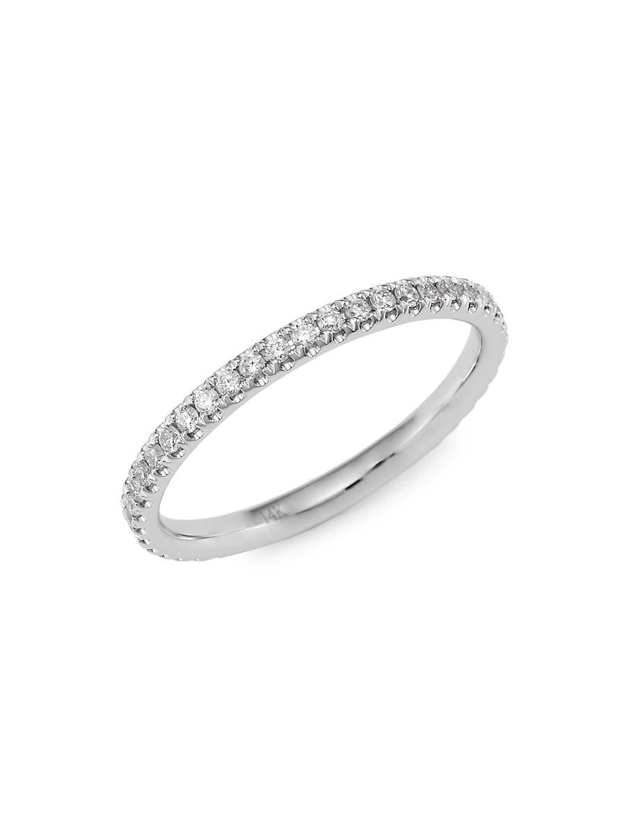 Womens 14K White Gold & 0.40 TCW Diamond Ring Product Image
