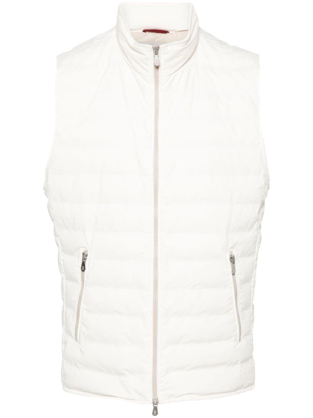 BRUNELLO CUCINELLI Zip-up Quilted Gilet In Beige Product Image