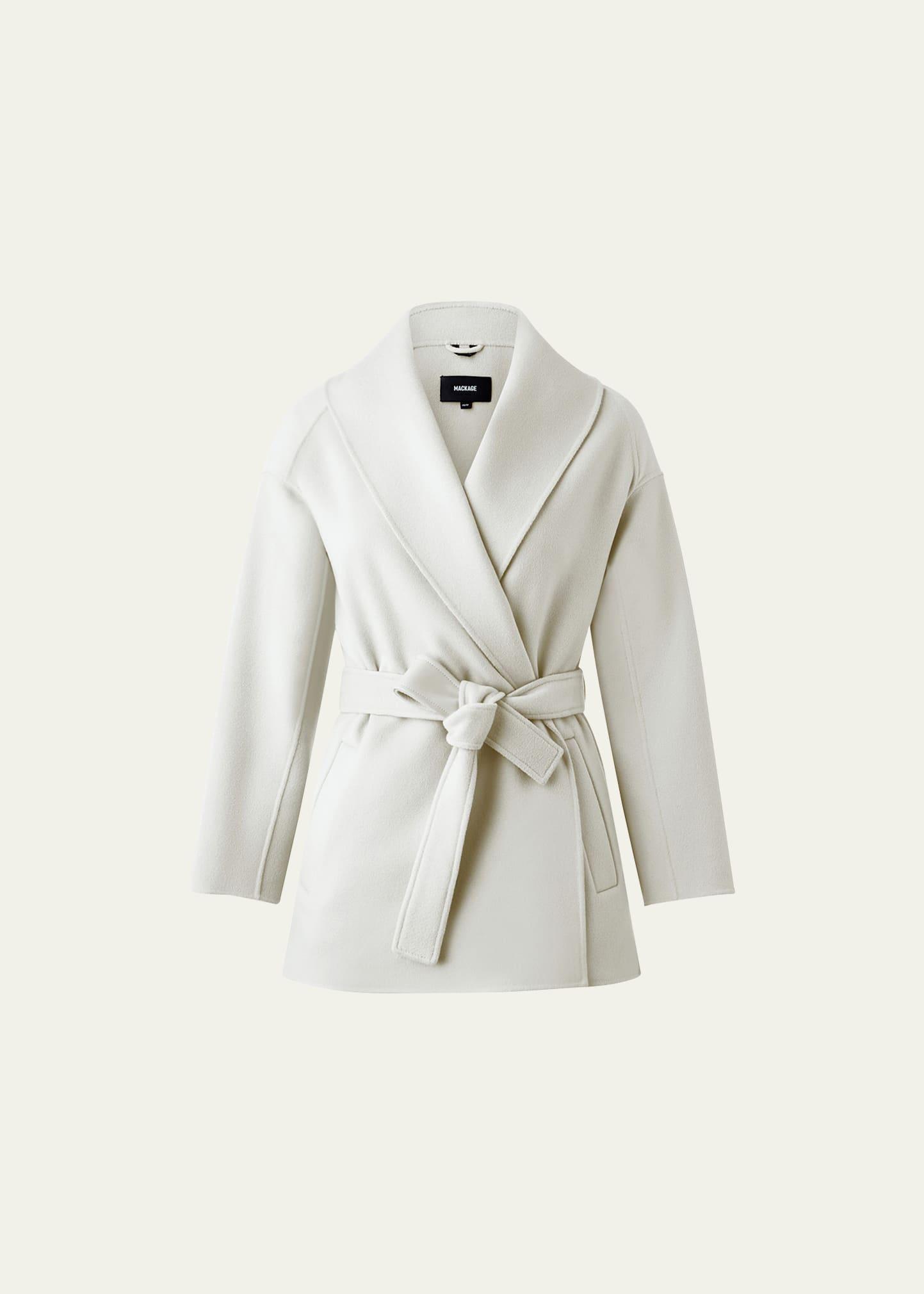 Tyra Double-Face Wool Wrap Coat with Tie Belt Product Image