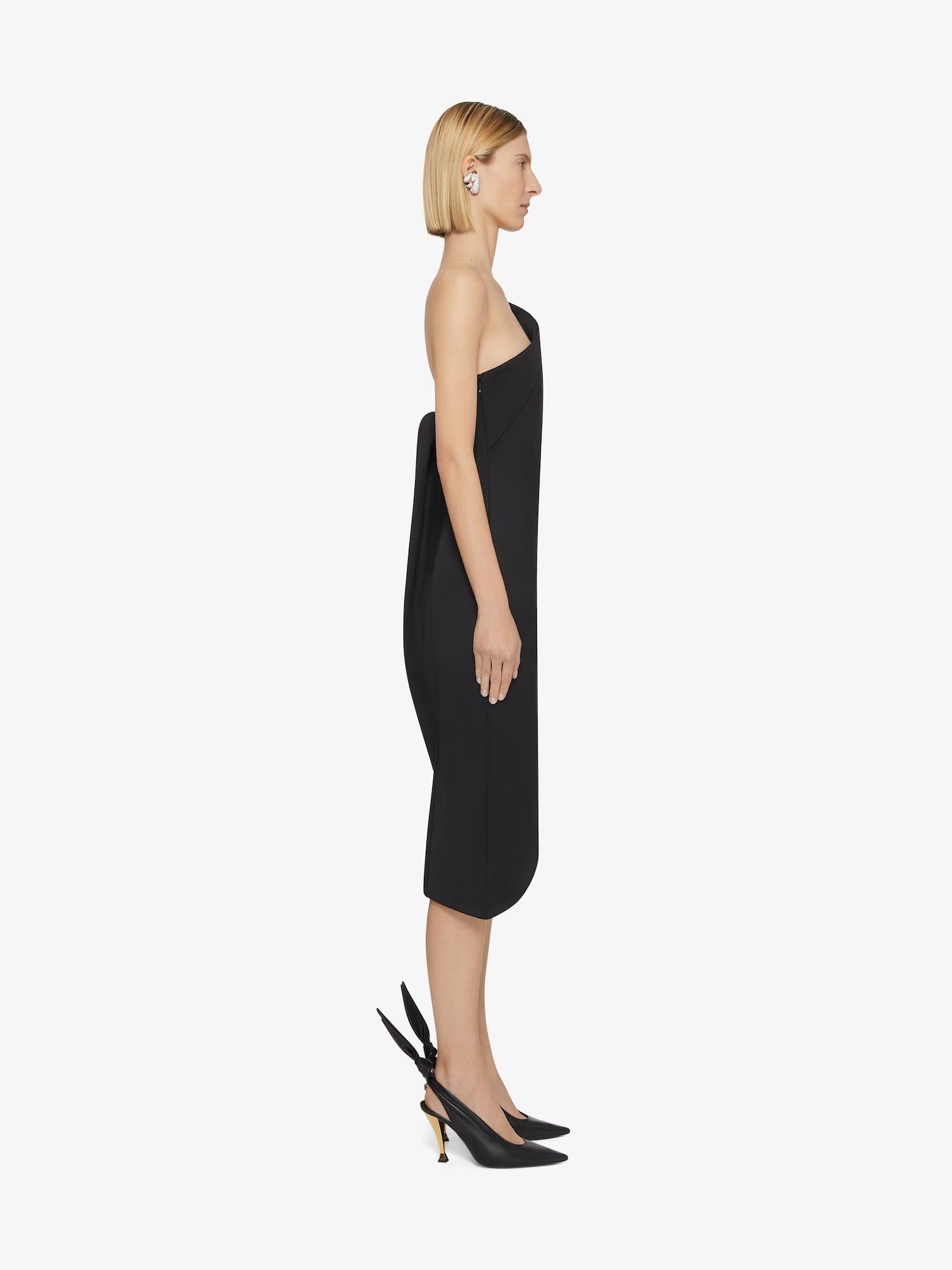 Asymmetric bustier dress in wool Product Image