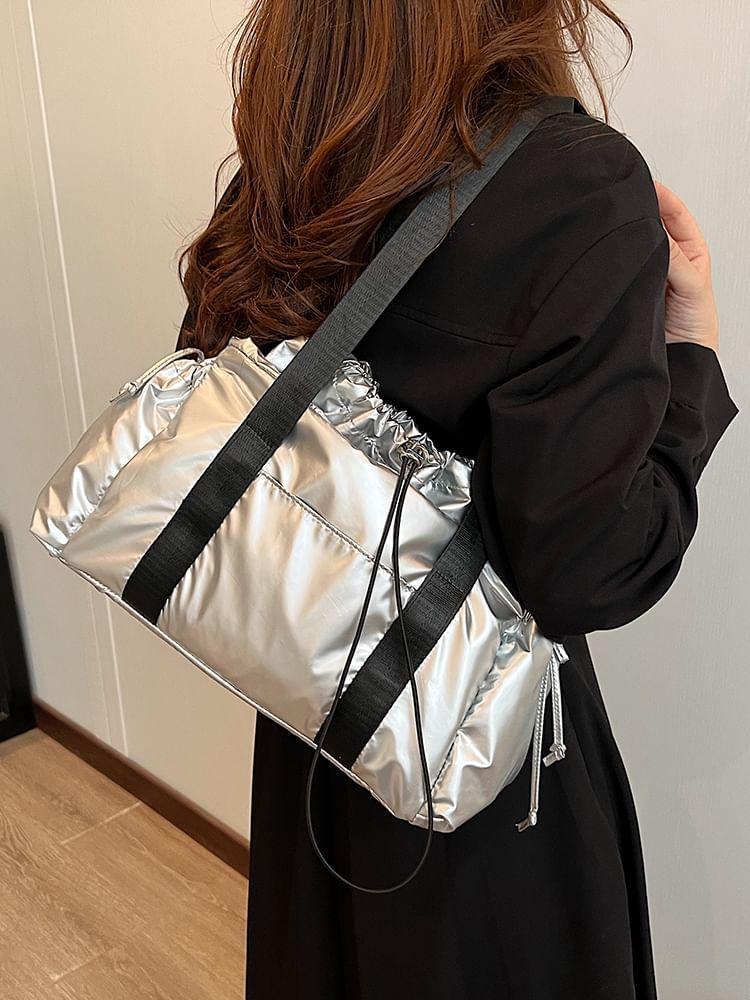 Drawstring Metallic Carryall Bag Product Image