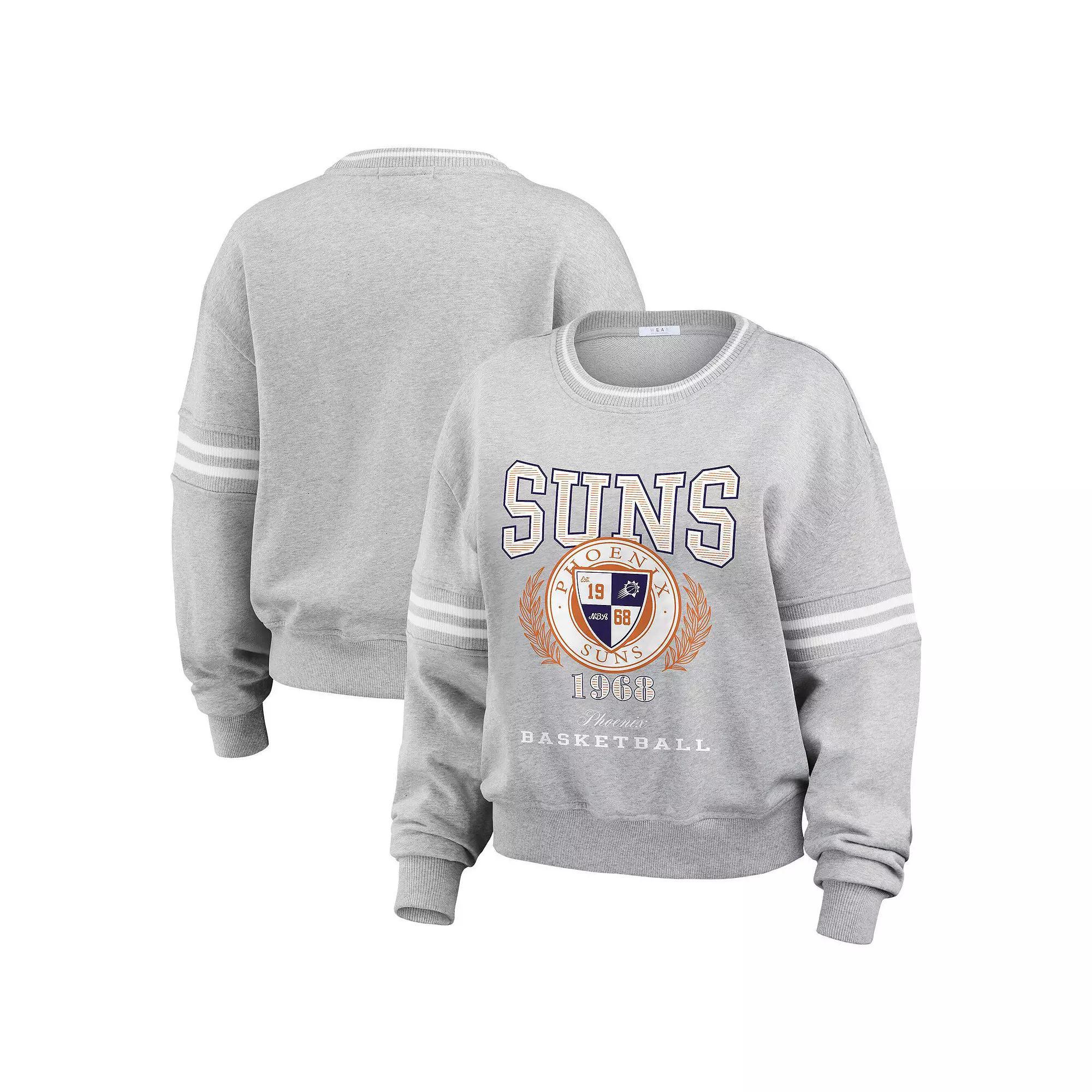 Women's WEAR by Erin Andrews Heather Gray Phoenix Suns French Terry Pullover Sweatshirt, Size: 2XL, Phx Grey Product Image