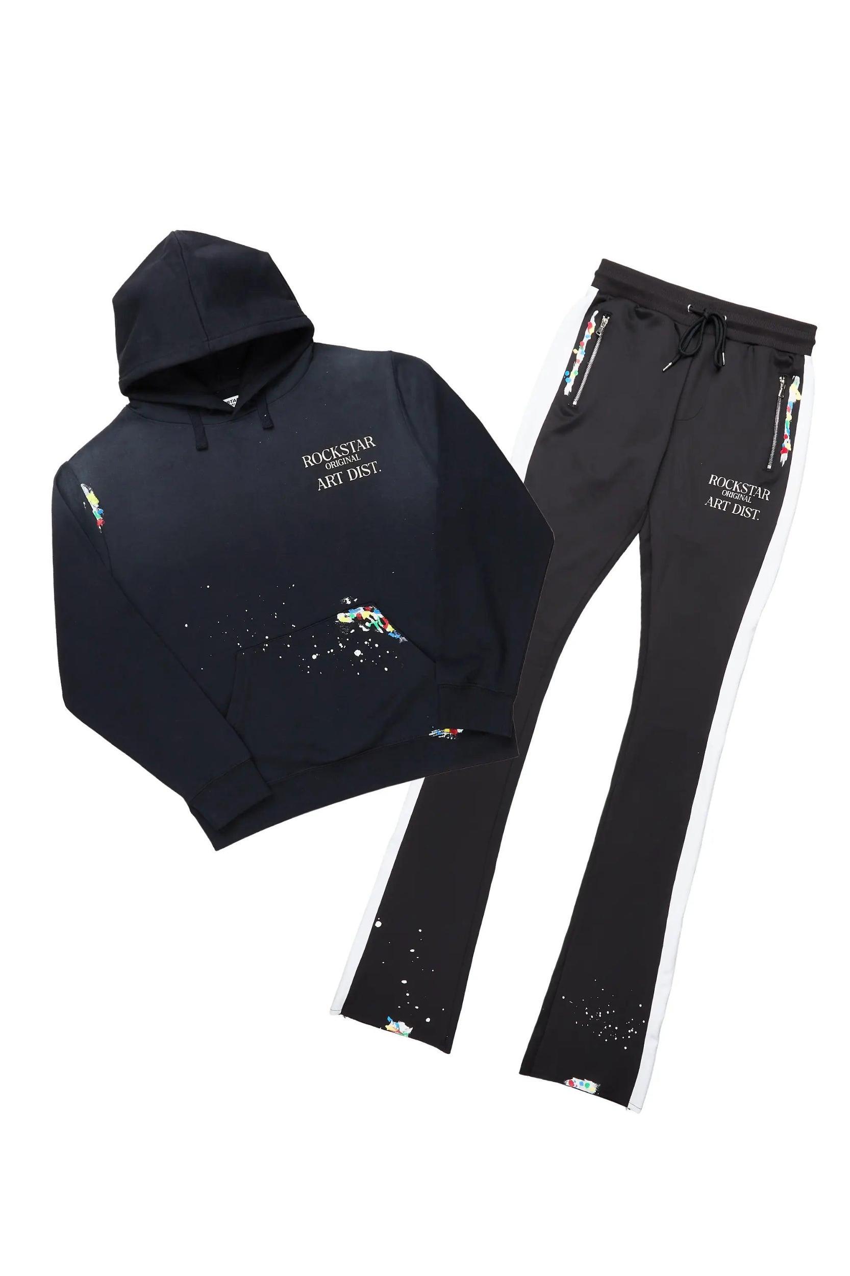 Mumford Black Super Stacked Pant Set Male Product Image