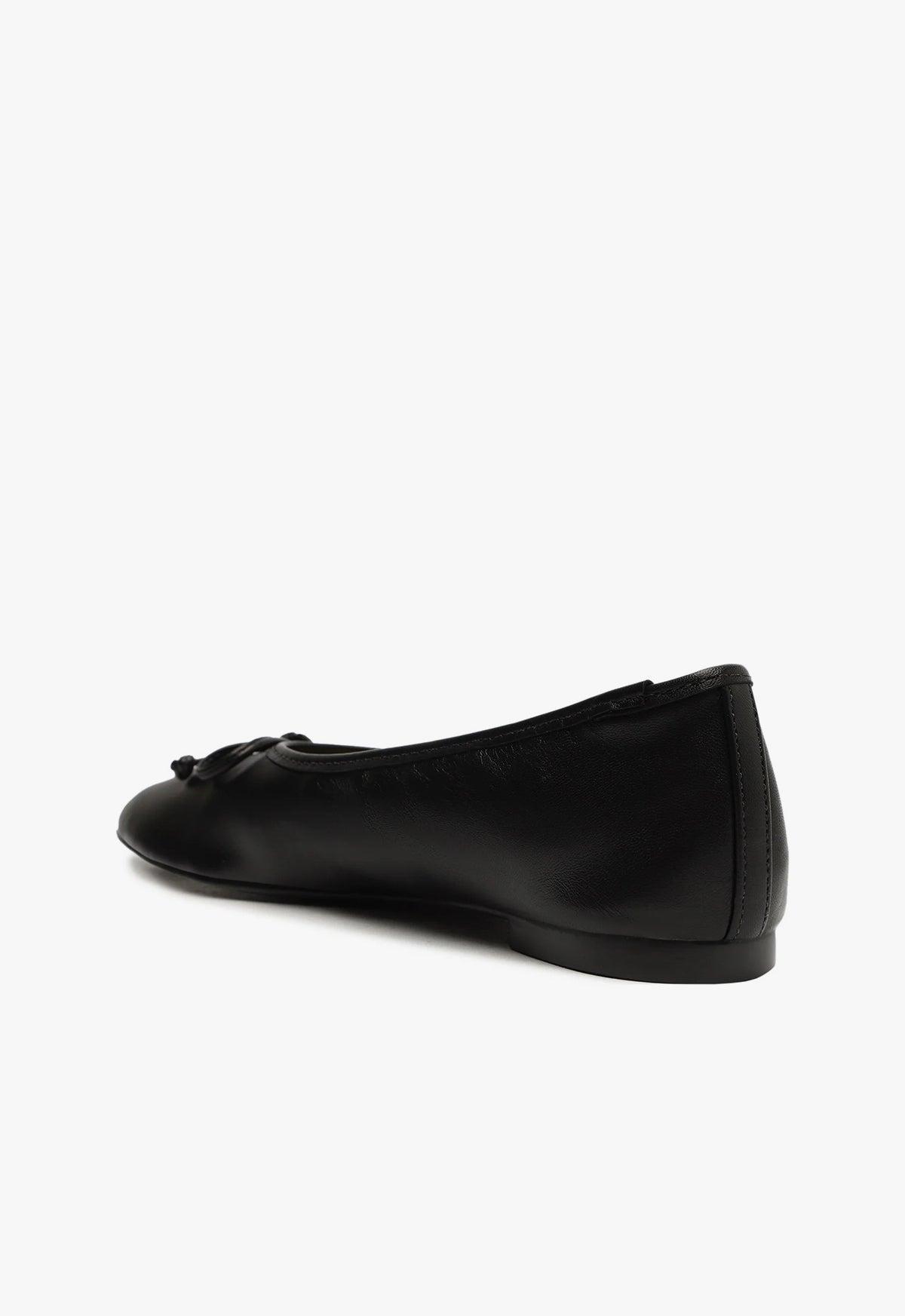 Arissa Black Leather Ballet Flat Product Image