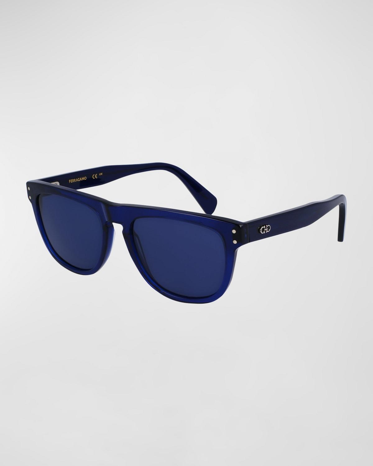 Mens Gancini Tea Cup Acetate Rectangle Sunglasses Product Image