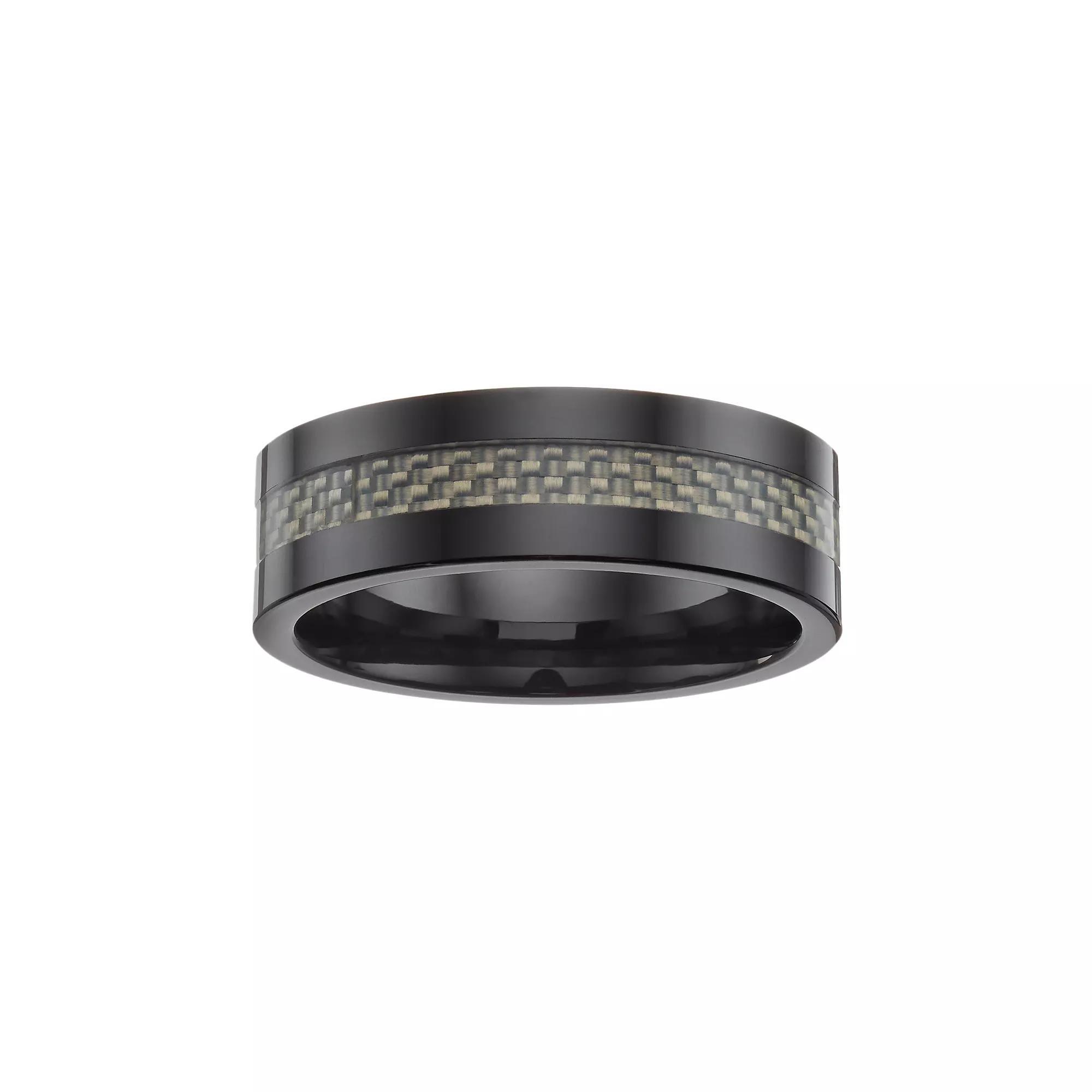 Black Ceramic & Carbon Fiber Band - Men, Men's, Size: 13 Product Image