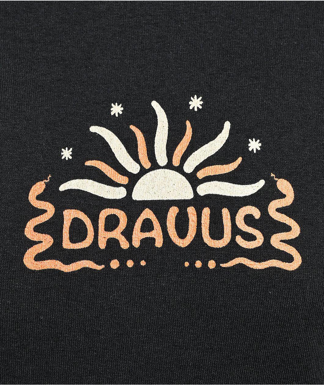 Dravus Flowers Black Long Sleeve T-Shirt Product Image
