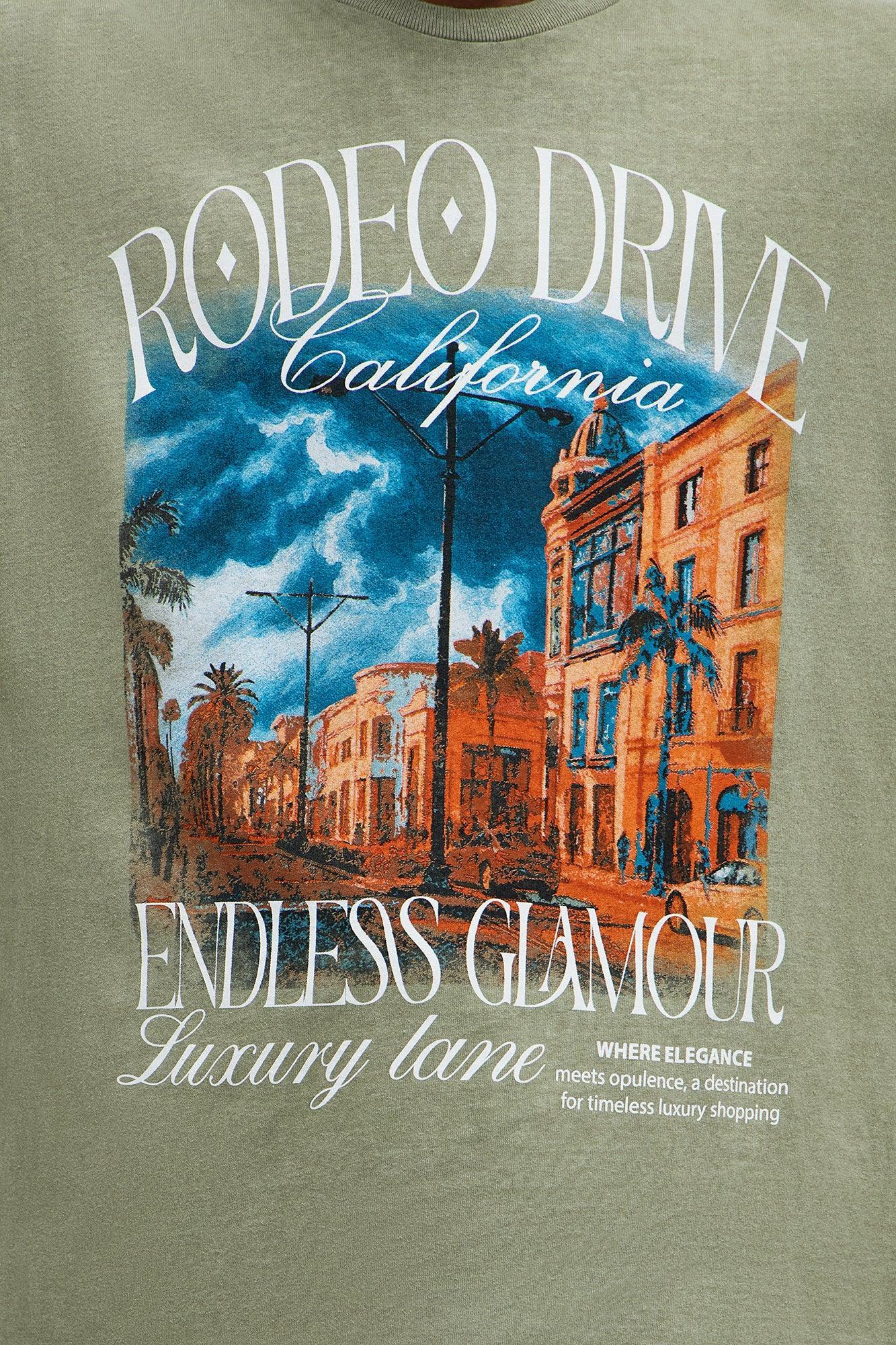 Endless Glamour Oversized Short Sleeve Tee - Olive Product Image