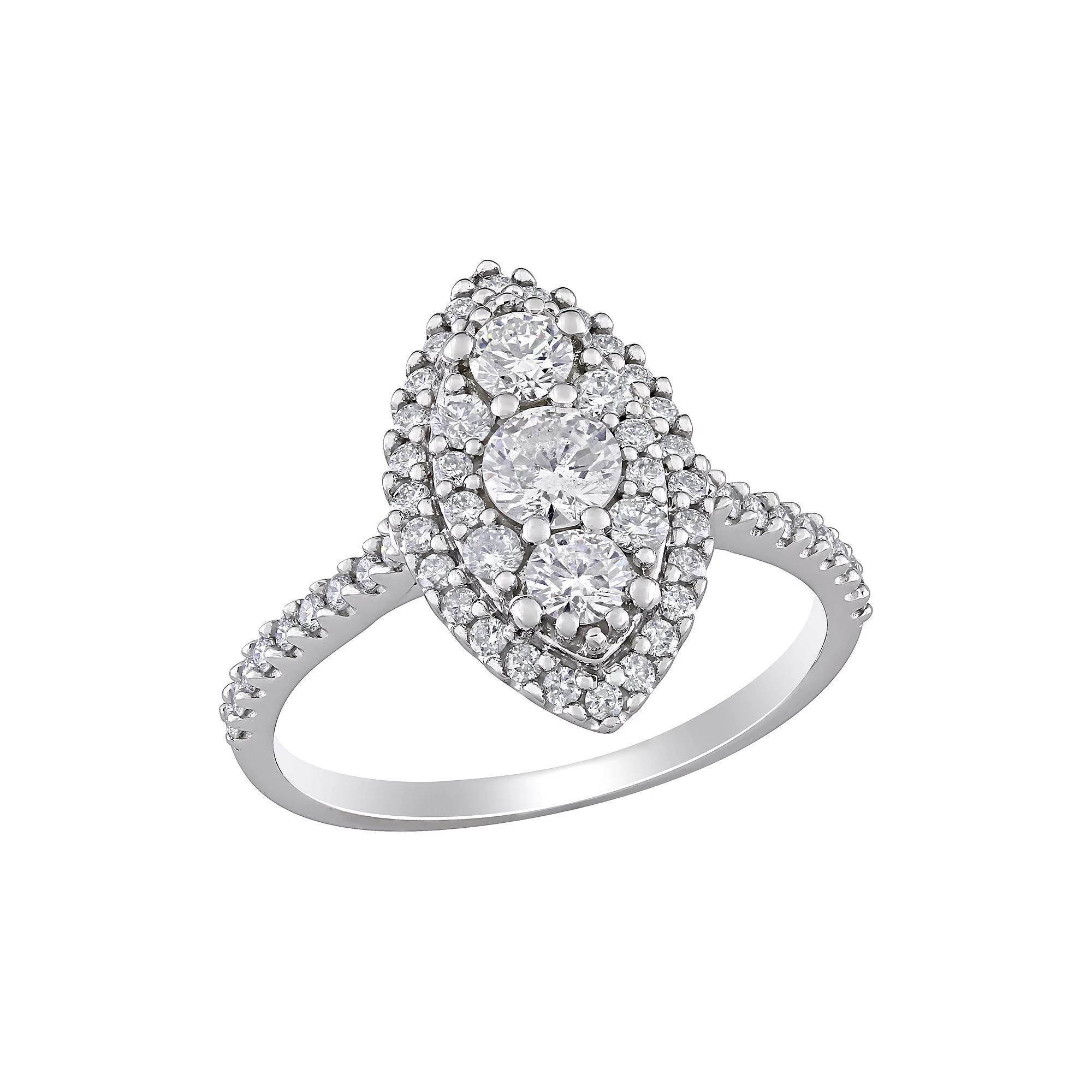 Stella Grace 10k White Gold 1 Carat T.W. Diamond Marquise Engagement Ring, Women's, Size: 5, 10k Whgold Product Image