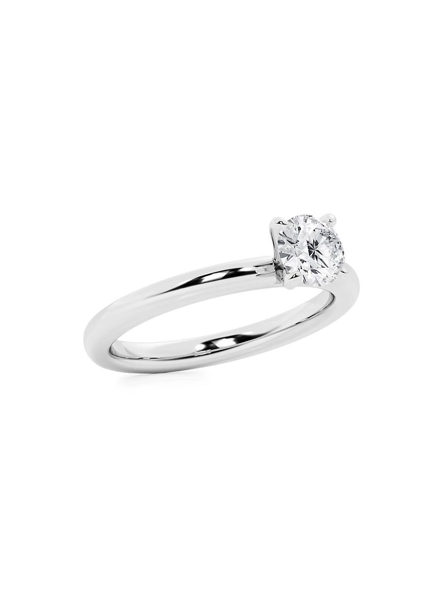 Womens 14K White Gold & Round Natural Diamond Solitaire Ring/0.75-2.00 TCW Product Image