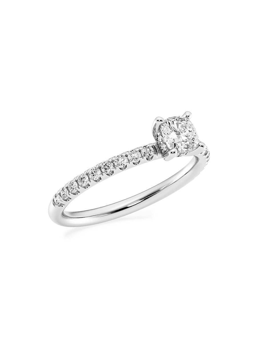 Womens Platinum & Cushion-Cut Lab-Grown Diamond Hidden Halo Ring/0.80-3.41 TCW Product Image