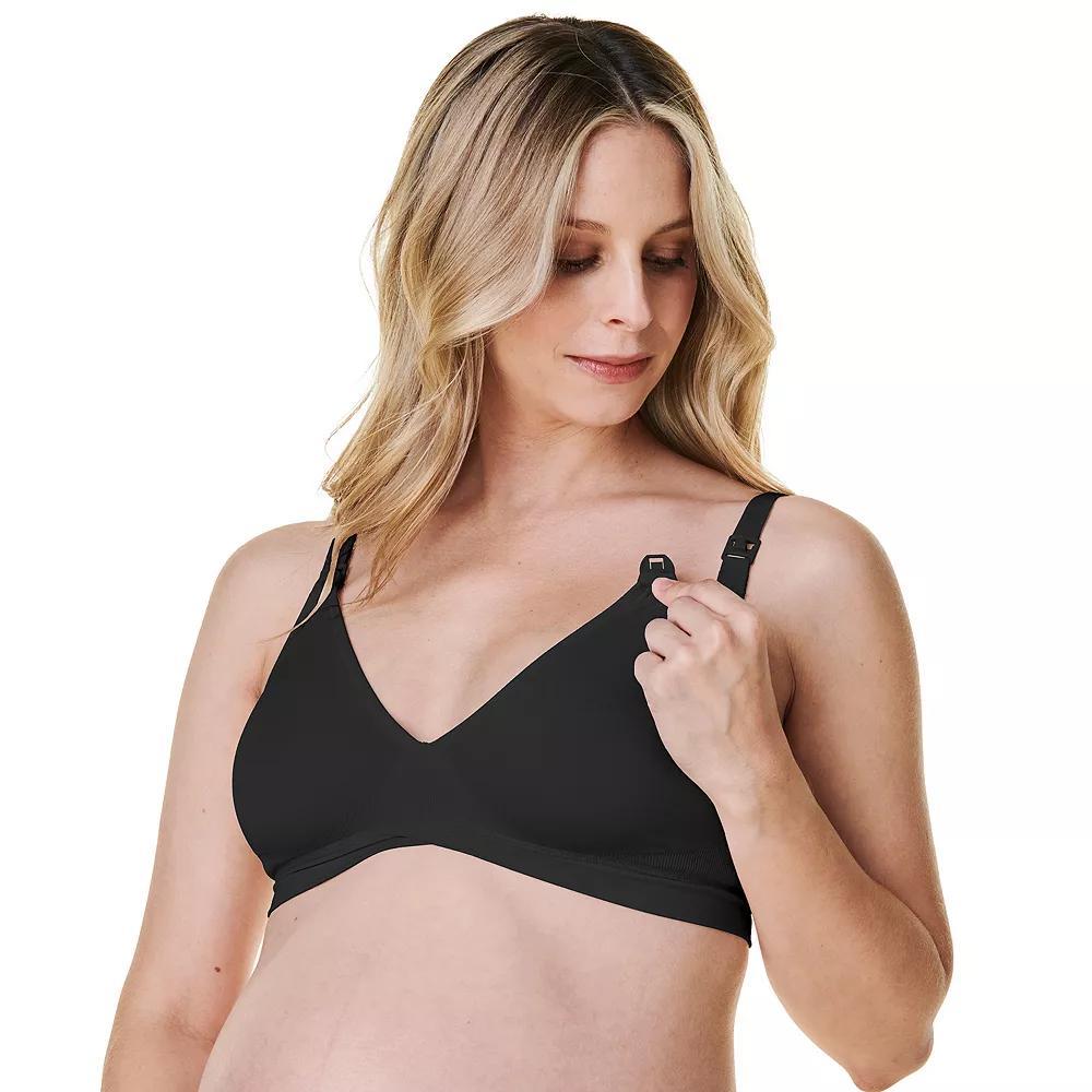 Women's Bravado Designs V-Neck Maternity & Nursing Bra 11046BA, Size: Small, Black Product Image
