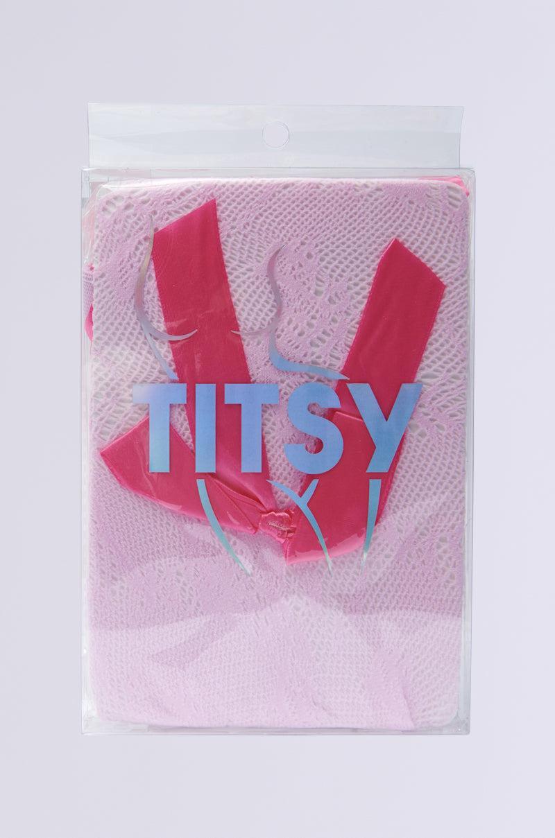 PRETTY IN PINK BOW TIGHTS Product Image