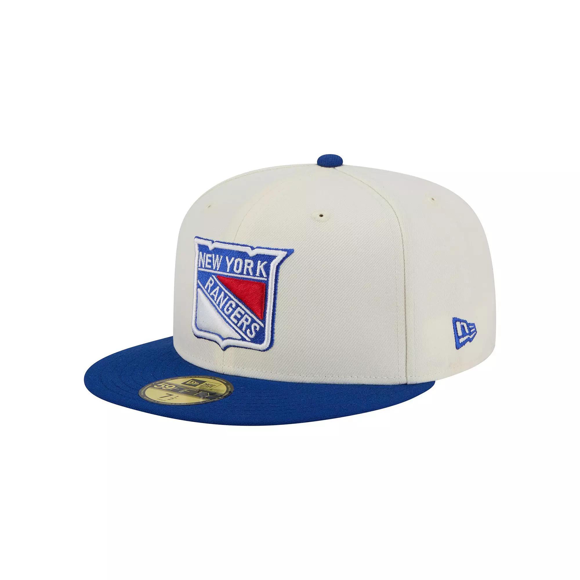 Mens New Era White New York Rangers Chrome Two-Toned 59FIFTY Fitted Hat Product Image
